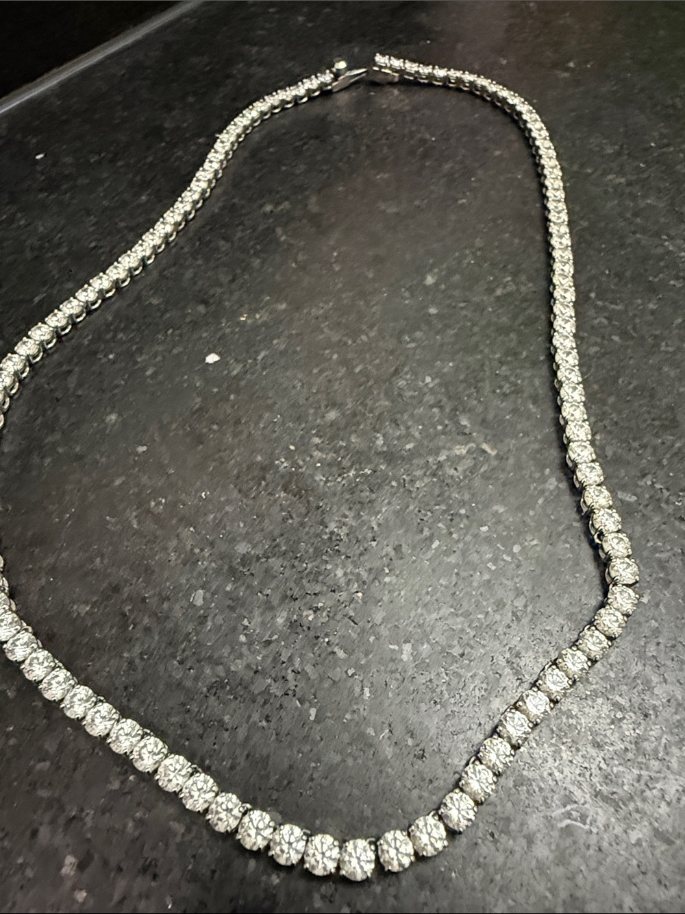 Swarovski Matrix Tennis Necklace- Rhodium Plated